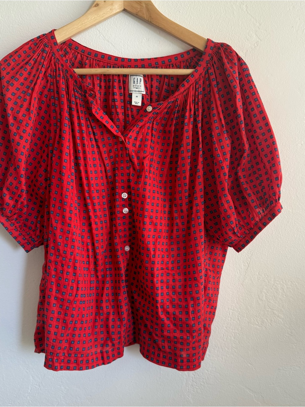 Gap x Doen red print blouse - Picture 9 of 9